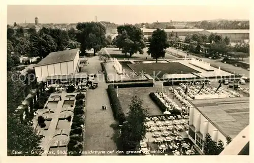 AK / Ansichtskarte Essen_Ruhr Grugapark Blick vom Aussichtsturm auf den grossen Blumenhof Essen_Ruhr