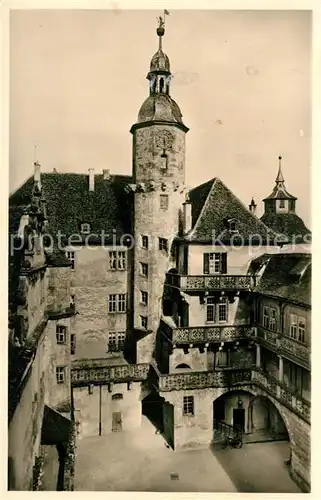 AK / Ansichtskarte Langenburg_Wuerttemberg Schloss Schlosshof Ostseite Langenburg Wuerttemberg