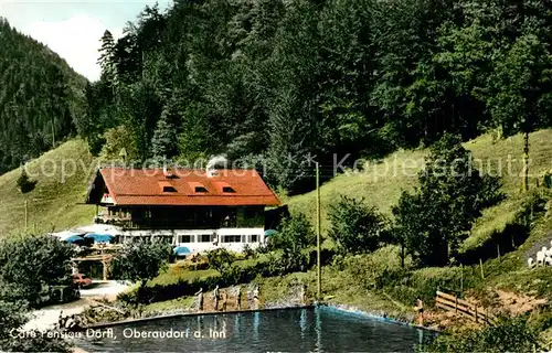 AK / Ansichtskarte Oberaudorf Cafe Pension Doerfl Fischteich Oberaudorf