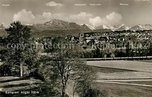 AK / Ansichtskarte Kempten_Allgaeu Panorama Blick zu den Alpen Kempten Allgaeu