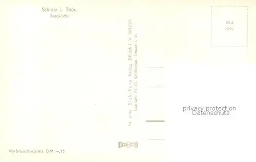 AK / Ansichtskarte Schleiz Bergkirche Schleiz