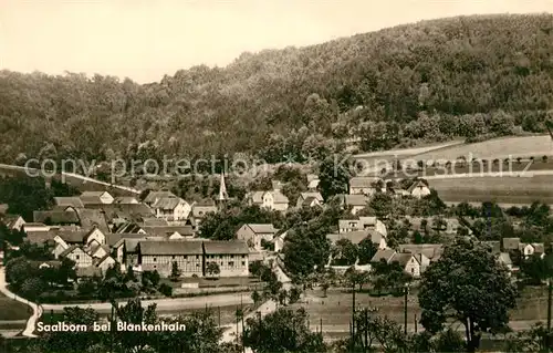 AK / Ansichtskarte Saalborn_Blankenhain Ortsansicht mit Kirche Thueringer Wald 