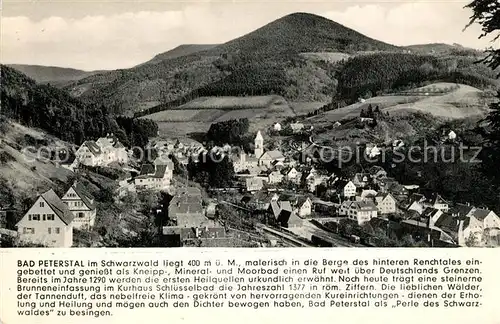 AK / Ansichtskarte Bad_Peterstal Griesbach Panorama Kurort im Schwarzwald Chronik Bad_Peterstal Griesbach