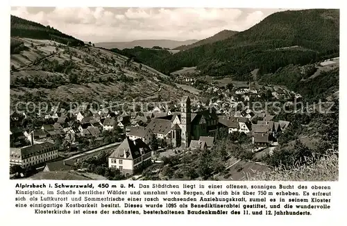 AK / Ansichtskarte Alpirsbach Stadtpanorama Schwarzwald Chronik Alpirsbach