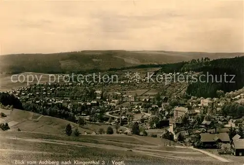 AK / Ansichtskarte Klingenthal_Vogtland Panorama Blick vom Aschberg Handabzug Klingenthal_Vogtland