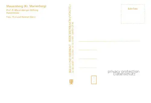 AK / Ansichtskarte Mauersberg Hutzenstube Professor Mauersberger Stiftung Mauersberg