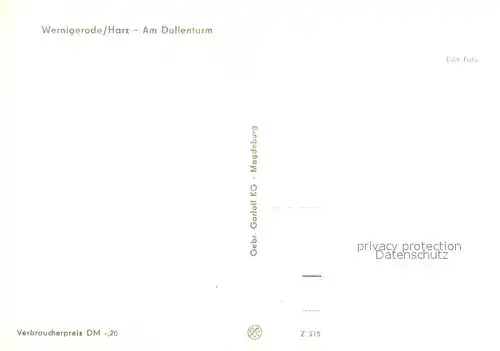 AK / Ansichtskarte Wernigerode_Harz Dullenturm Wernigerode Harz