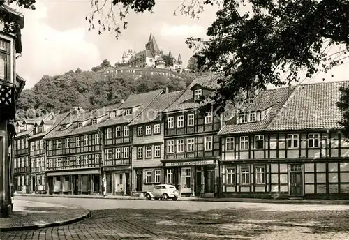 AK / Ansichtskarte Wernigerode_Harz An der Schoenen Ecke Fachwerkhaeuser Schloss Wernigerode Harz