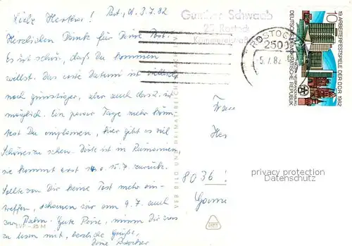 AK / Ansichtskarte Rostock_Mecklenburg Vorpommern Steintor Karl Marx Platz ueberseehafen Staendehaus Lange Strasse Hochhaus Rostock