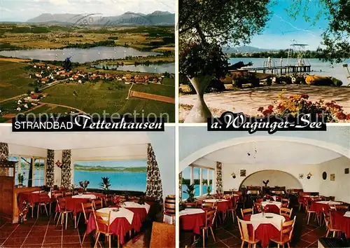AK / Ansichtskarte Tettenhausen Strandbad Waginger See Cafe Restaurant Campingplatz Fliegeraufnahme Tettenhausen