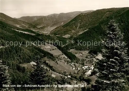 AK / Ansichtskarte St_Maergen Panorama Blick von der Schoenen Aussicht ins Simonswaelder Tal Schwarzwald St_Maergen