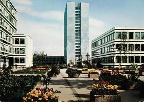 AK / Ansichtskarte Bonn_Rhein Tulpenfeld Gebaeudeensemble Hochhaus Bonn_Rhein
