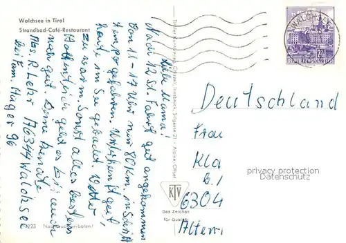 AK / Ansichtskarte Walchsee_Tirol Panorama mit Strandbad Alpen Walchsee Tirol