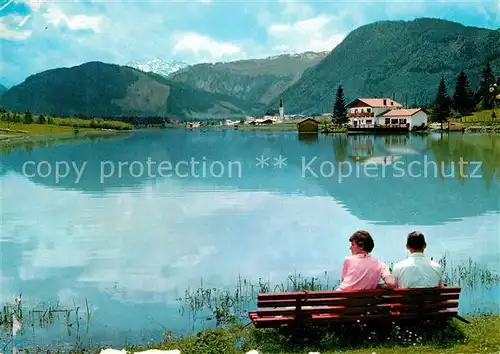 AK / Ansichtskarte St_Ulrich_Pillersee Uferpartie Ruhebank am See nahe Strandbad Blattl Alpenblick St_Ulrich_Pillersee