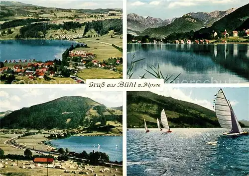 AK / Ansichtskarte Buehl_Alpsee Sommerfrische Berge Waelder Seen Strandbad Camping Wassersport Alpen Buehl Alpsee
