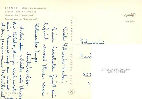 AK / Ansichtskarte Erfurt Blick zum Junkersand Erfurt