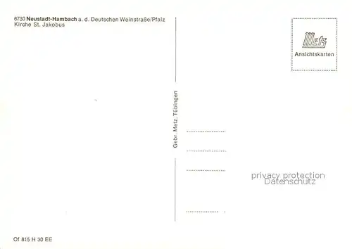 AK / Ansichtskarte Hambach_Neustadt Kirche St Jakobus Hambach_Neustadt