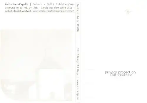 AK / Ansichtskarte Nohfelden Katharinen Kapelle Innenansichten Heiligenfiguren Nohfelden