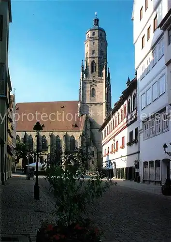 AK / Ansichtskarte Noerdlingen Marktplatz mit Kirchturm Daniel Noerdlingen