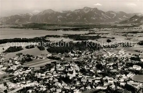 AK / Ansichtskarte Prien_Chiemsee Fliegeraufnahme Prien Chiemsee