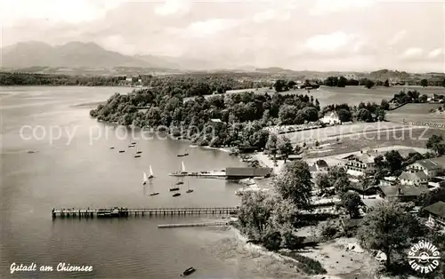 AK / Ansichtskarte Gstadt_Chiemsee Fliegeraufnahme Panorama Gstadt_Chiemsee