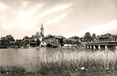 AK / Ansichtskarte Seebruck_Chiemsee Strandpartie Seebruck Chiemsee