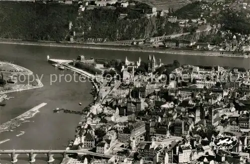 AK / Ansichtskarte Koblenz_Rhein Fliegeraufnahme Koblenz_Rhein