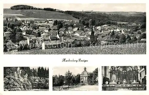 AK / Ansichtskarte Hardenberg_Neviges Panorama Klosterkirche innen Kapelle Marienberg Christi Himmelfahrt Hardenberg Neviges