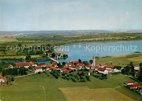 AK / Ansichtskarte Seebruck_Chiemsee Fliegeraufnahme Seebruck Chiemsee