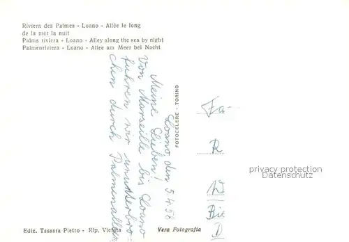 AK / Ansichtskarte Loano Notturno sul lungomare Loano