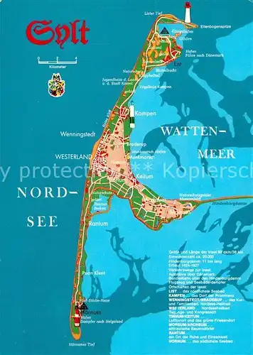 AK / Ansichtskarte Insel_Sylt Panoramakarte Insel_Sylt
