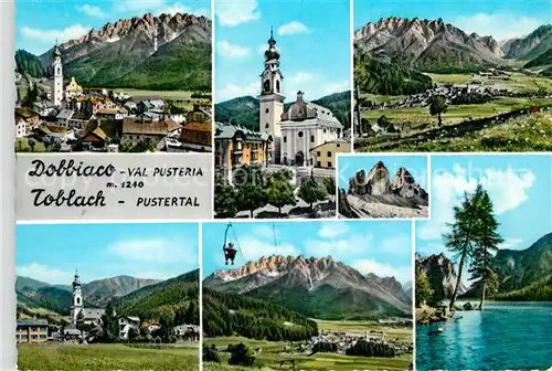 AK / Ansichtskarte Dobbiaco_Toblach Kirche Panorama Dobbiaco_Toblach