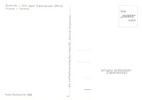 AK / Ansichtskarte Kruen Dorfstrasse Zugspitzgruppe Grabsee Barmsee Kruen