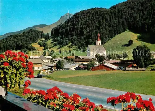 AK / Ansichtskarte Going_Wilden_Kaiser_Tirol Panorama Kirche Going_Wilden_Kaiser_Tirol