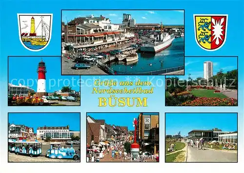 AK / Ansichtskarte Buesum_Nordseebad Leuchtturm Hafen Promenade  Buesum_Nordseebad