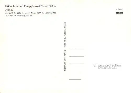 AK / Ansichtskarte Fuessen_Allgaeu Panorama Fuessen Allgaeu