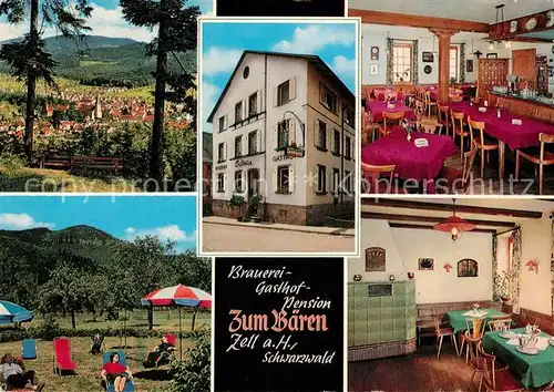 AK / Ansichtskarte Zell_Harmersbach Brauerei Gasthof Pension Zum Baeren Zell Harmersbach