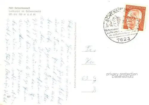 AK / Ansichtskarte Schenkenzell Panorama Kneippkur Schenkenzell