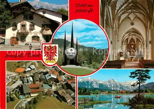AK / Ansichtskarte Seefeld_Tirol Fliegeraufnahme Schmuckkastl Kirche Seefeld Tirol