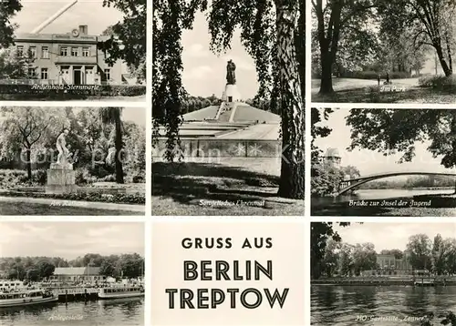 AK / Ansichtskarte Berlin Treptow Archenhold Sternwarte Sowjetisches Ehrenmal Bruecke zur Insel zur Jugend Berlin Treptow