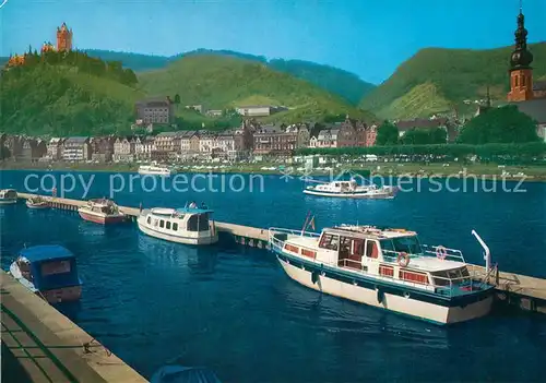 AK / Ansichtskarte Cochem_Mosel Yachthafen Moselpromenade Burg Cochem Mosel