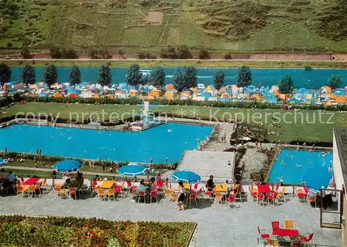 AK / Ansichtskarte Cochem_Mosel Schwimmbad Campingplatz Cochem Mosel