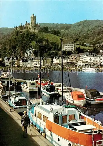 AK / Ansichtskarte Cochem_Mosel Bootshafen Burg Cochem Mosel
