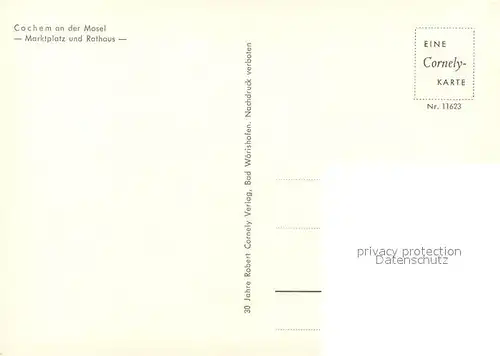 AK / Ansichtskarte Cochem_Mosel Marktplatz Rathaus Cochem Mosel