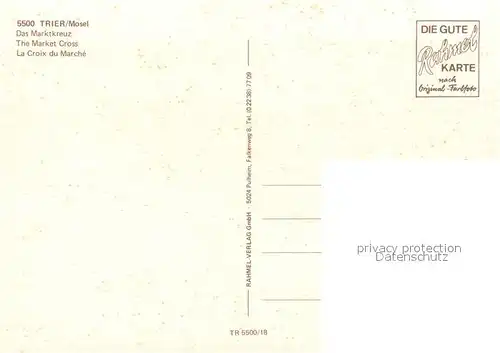AK / Ansichtskarte Trier Marktkreuz Trier