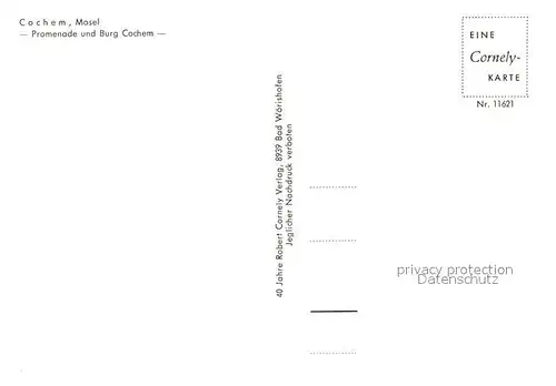 AK / Ansichtskarte Cochem_Mosel Promenade Burg Cochem Cochem Mosel