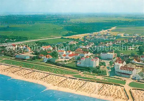 AK / Ansichtskarte Cuxhaven_Duhnen_Nordseebad Fliegeraufnahme Strand  Cuxhaven_Duhnen