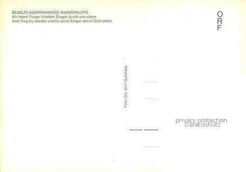 AK / Ansichtskarte Wasserkuppe_Rhoen Segelfliegerparadies  Wasserkuppe Rhoen