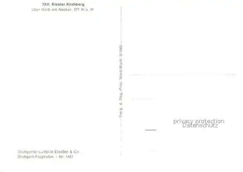 AK / Ansichtskarte Horb_Neckar Fliegeraufnahme Kloster Kirchberg Horb Neckar