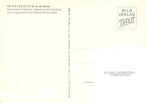 AK / Ansichtskarte Heidenheim_Brenz Rathaus Zentrum  Heidenheim Brenz